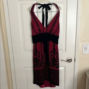 Nine West Black and Red Halter Dress, 8
